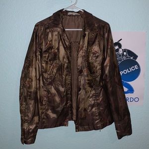 Brown Floral (Reflective) Windbreaker